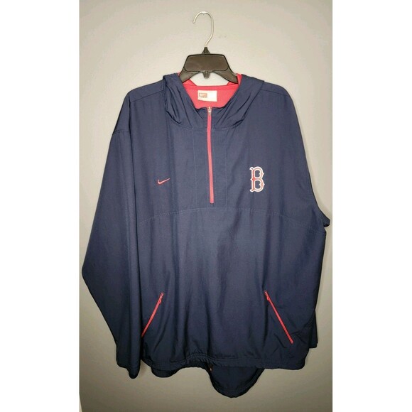 VTG Nike Team Boston Red Sox Windbreaker Jacket Men's XL 1/2 Zip Pullover Vented - Picture 1 of 10